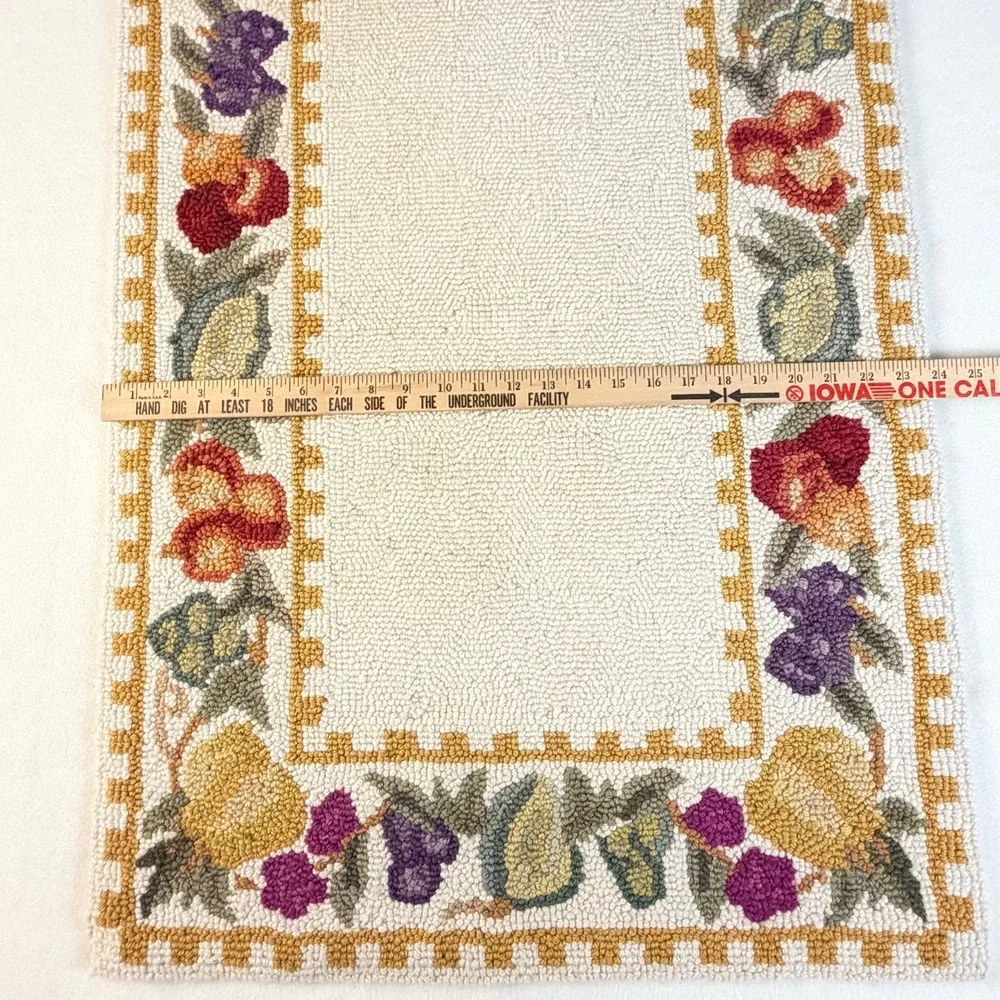Wool  Hooked‎ Rug 2'x3' Gold Fruit